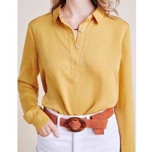 Anthropologie Dolan Yellow Mustard Steinbeck Shirt Size Small S